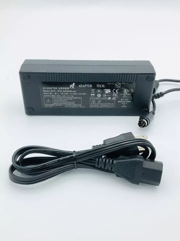 *Brand NEW*Genuine Tech 24V 5A AC Adapter STD-24050 3Pin Power Supply